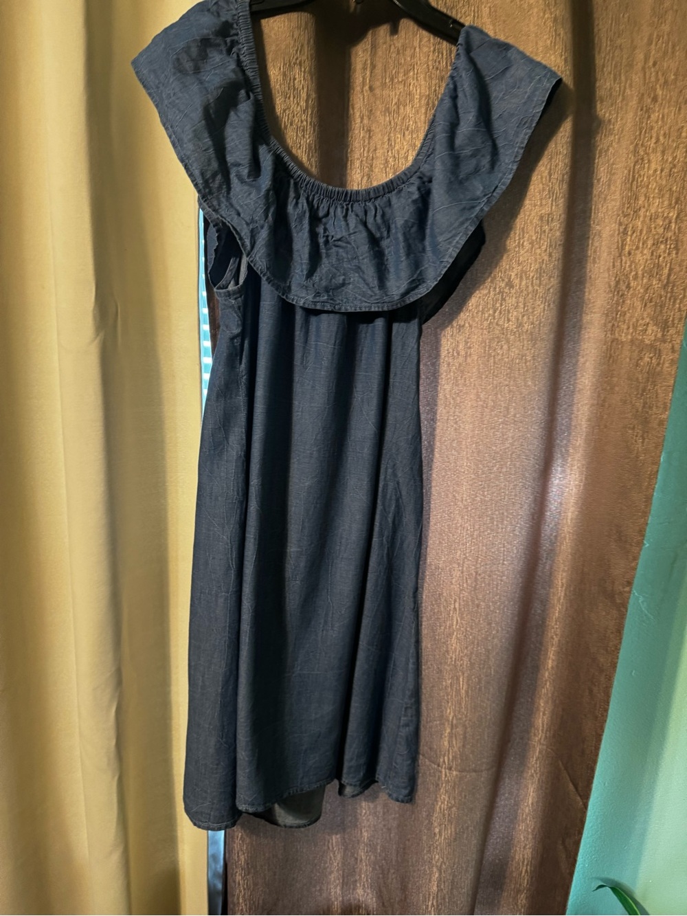 Arizona Blue Denim Short Off the Shoulder Women’s Dress Size L Summer Rodeo - Picture 9 of 9